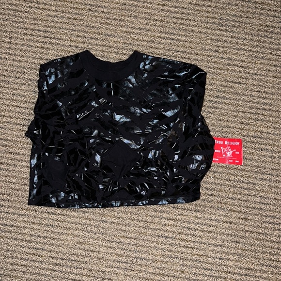 True Religion Cropped Zebra Print Shirt - Picture 4 of 5